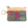 Small Cork Coin Purse with Key Ring – Floral Print