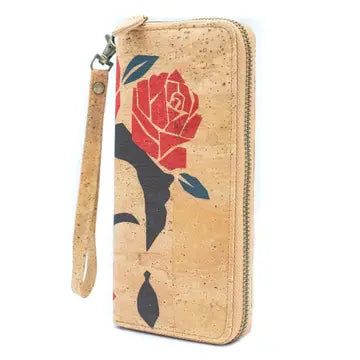 Frida Kahlo Art Cork Zipper Wallet