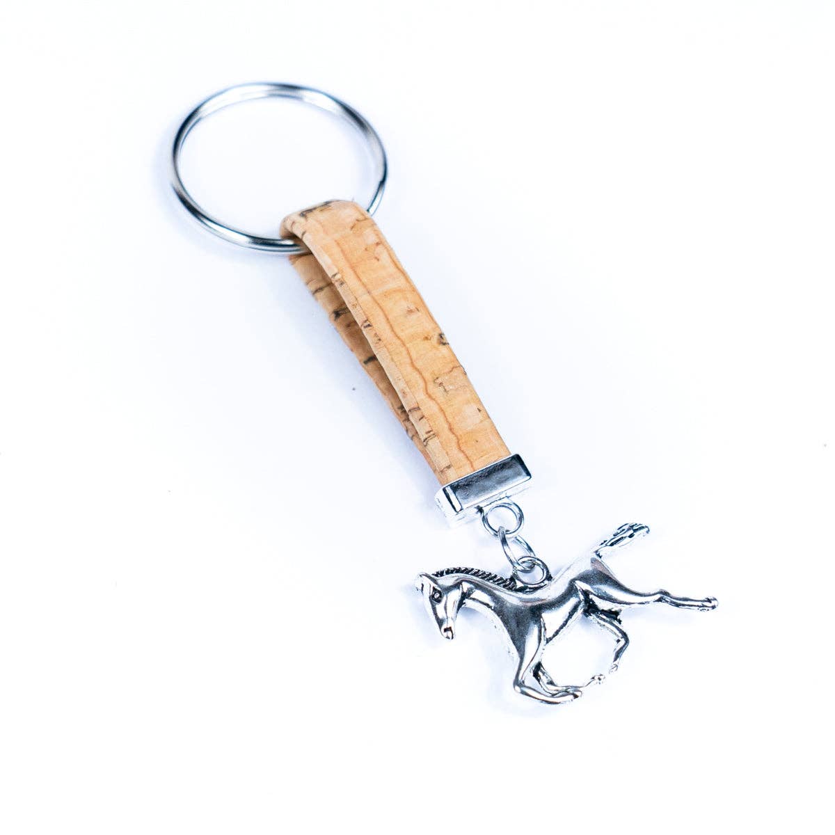 Horse Pendant & Colored cork handmade keychains