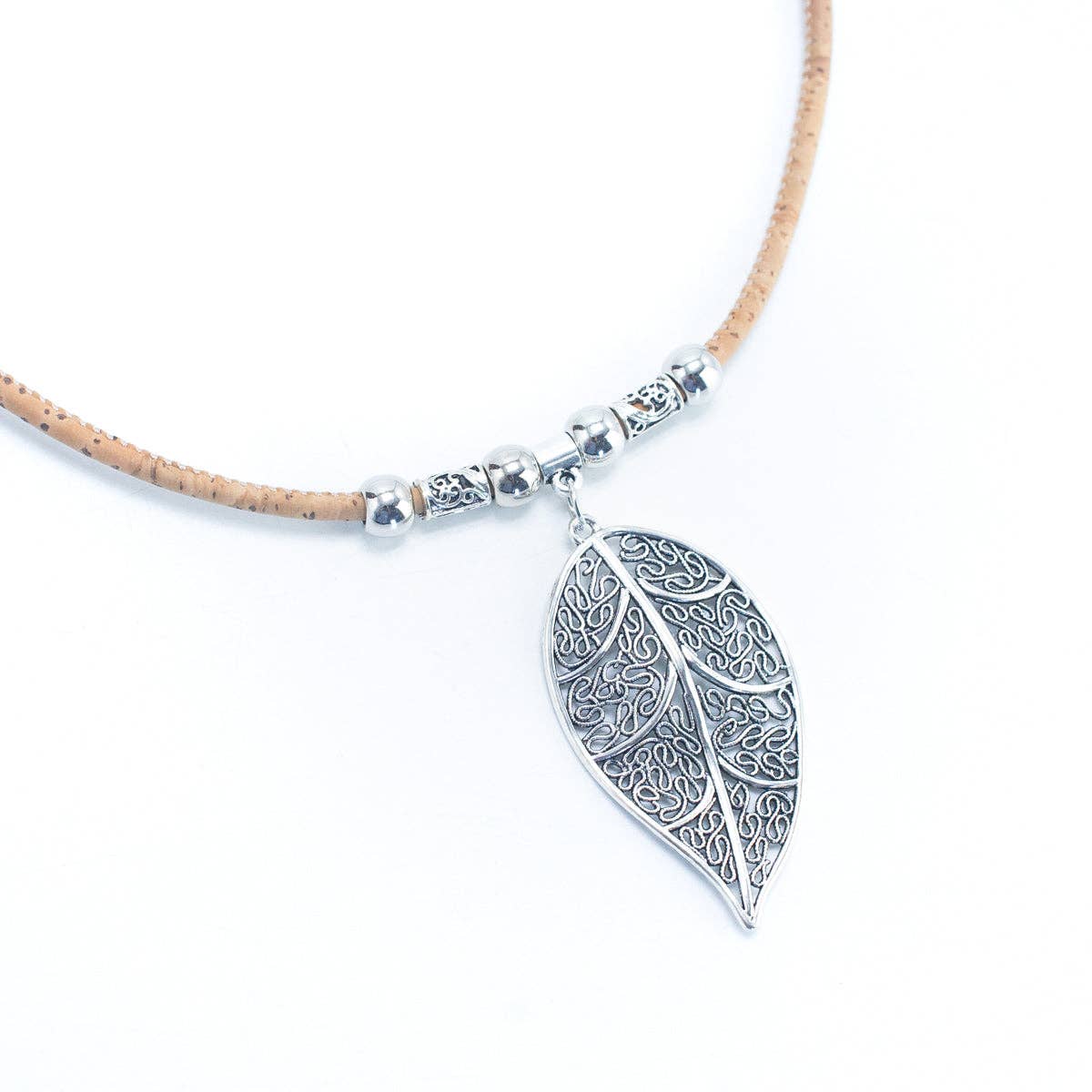 Leaves of handmade Cork Necklace