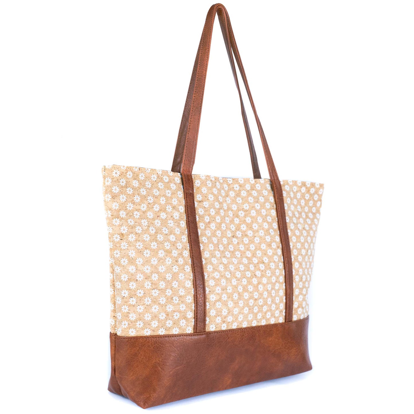 Cork Tote Bag with Vegan Leather Straps