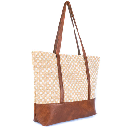 Cork Tote Bag with Vegan Leather Straps