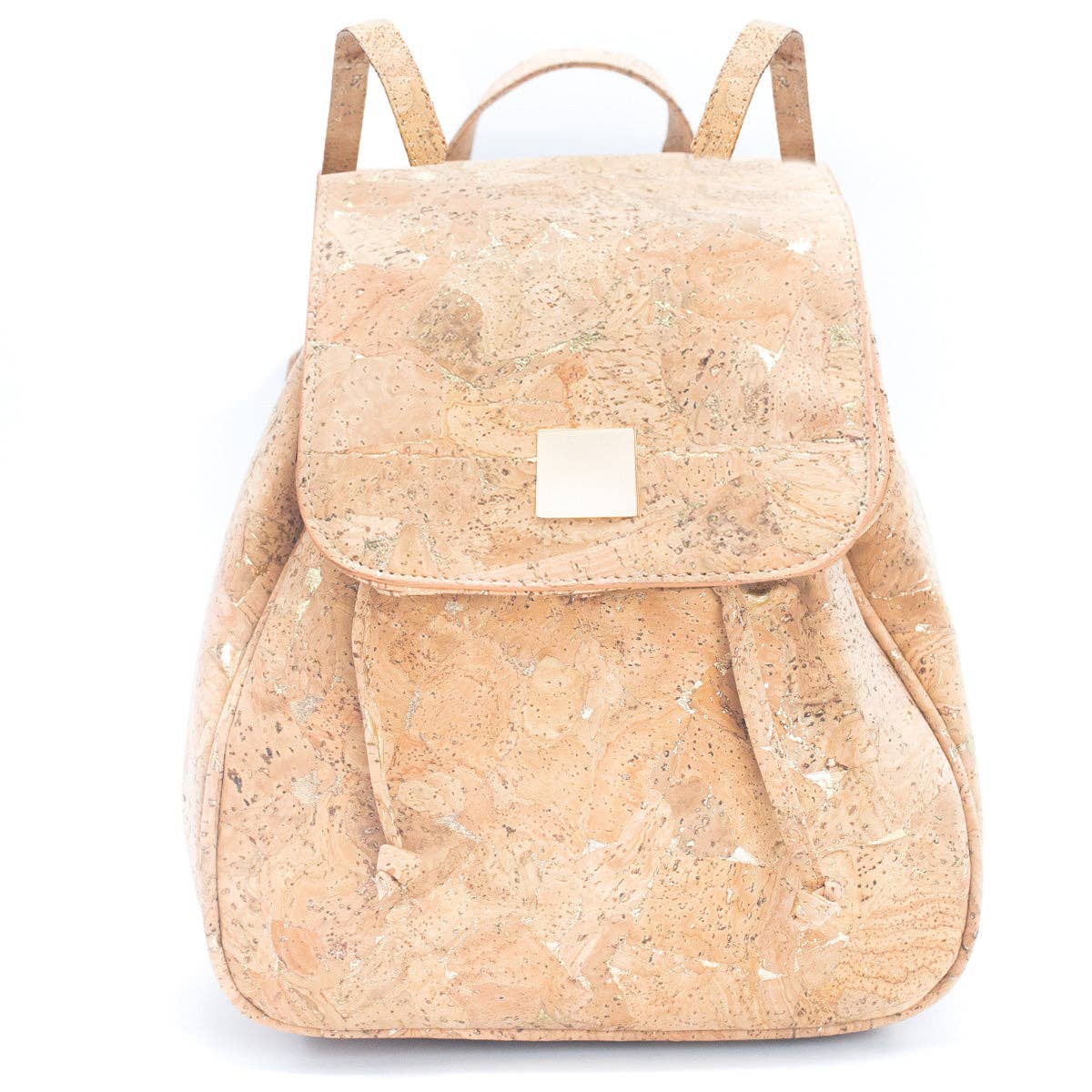 Golden Drawstring Closure Pocket cork Backpack