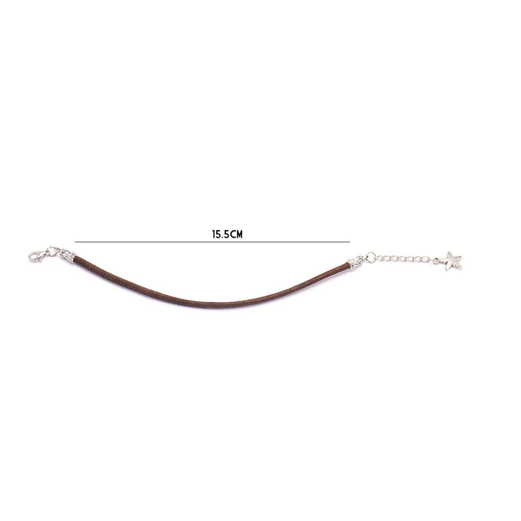 Charm Brown cork Handmade bracelet