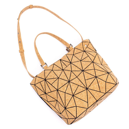 Cross-road Geometric Cork Handbag