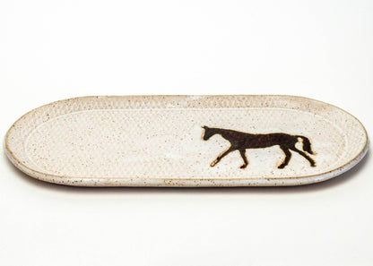 Brown Horse Ceramic Platter