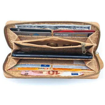 Frida Kahlo Art Cork Zipper Wallet