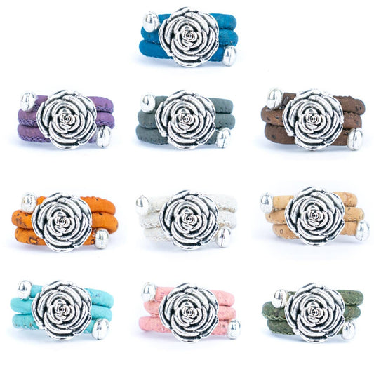 Rose colored cork handmade ring