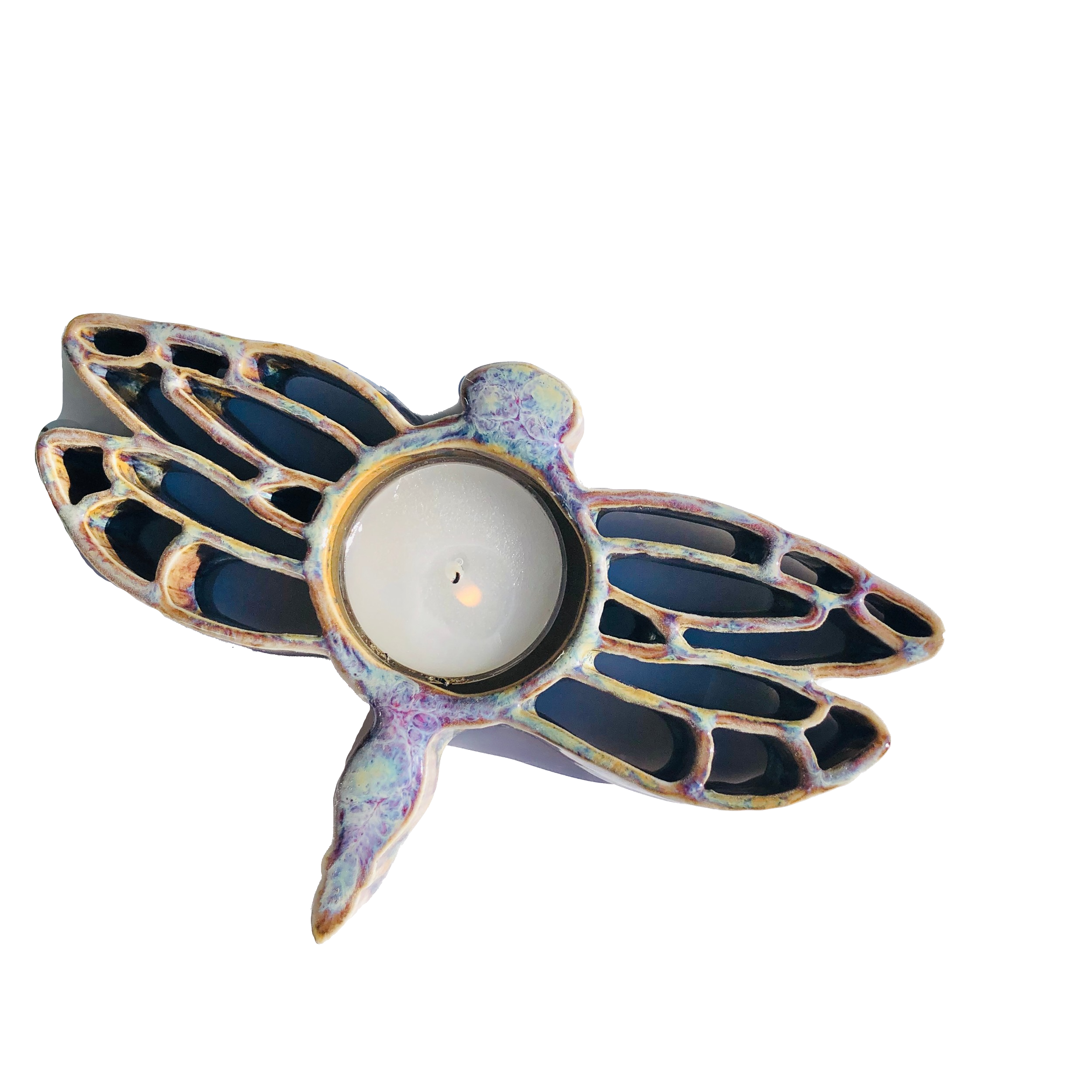 Dragonfly Tealight Holder - Stoneware Pottery