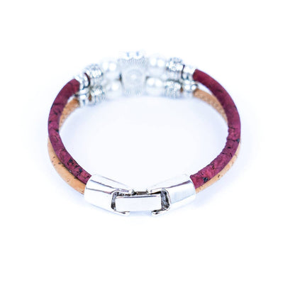 Owl & colorful Cork  handmade bracelet