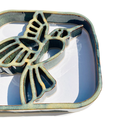 Hummingbird Trivet - Stoneware Pottery