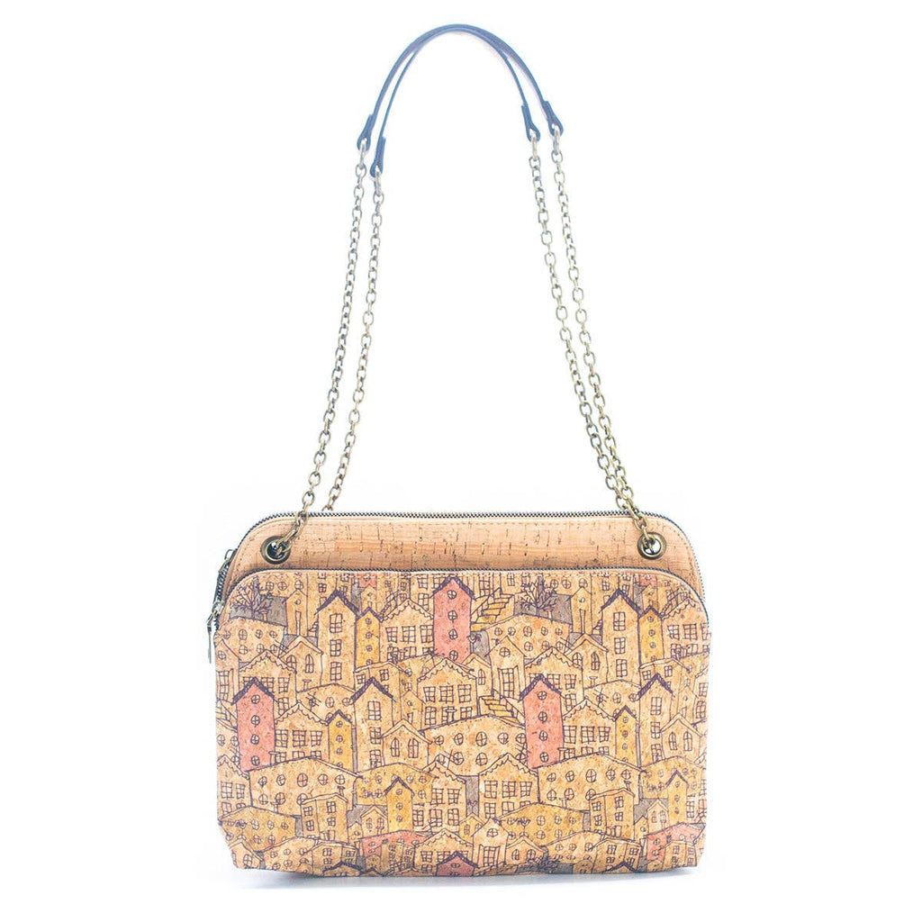 Messenger Patterned Natural Cork bag
