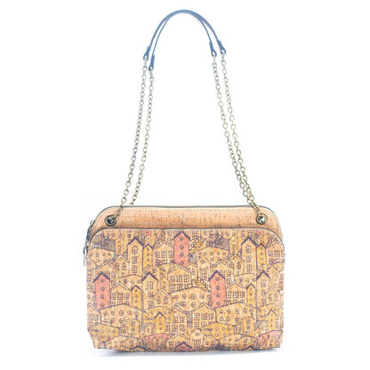 Messenger Patterned Natural Cork bag