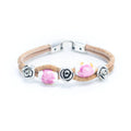 Rose bead Handmade Cork Bracelet