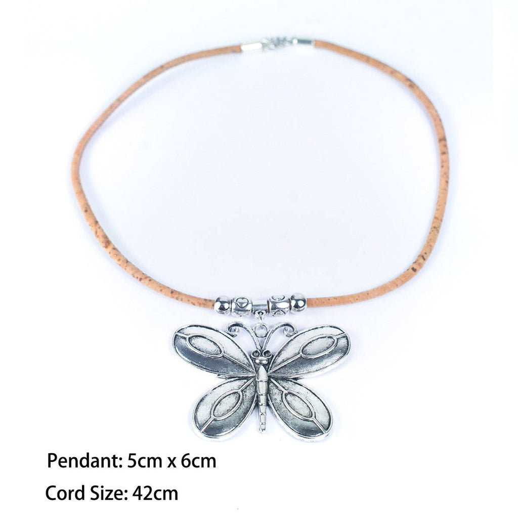Butterfly Handmade women's cork necklace