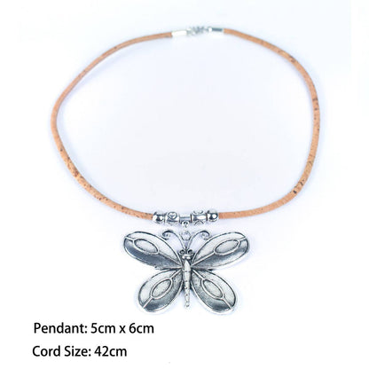 Butterfly Handmade women's cork necklace