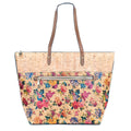 Printed Cork Tote Bag with PU Handle