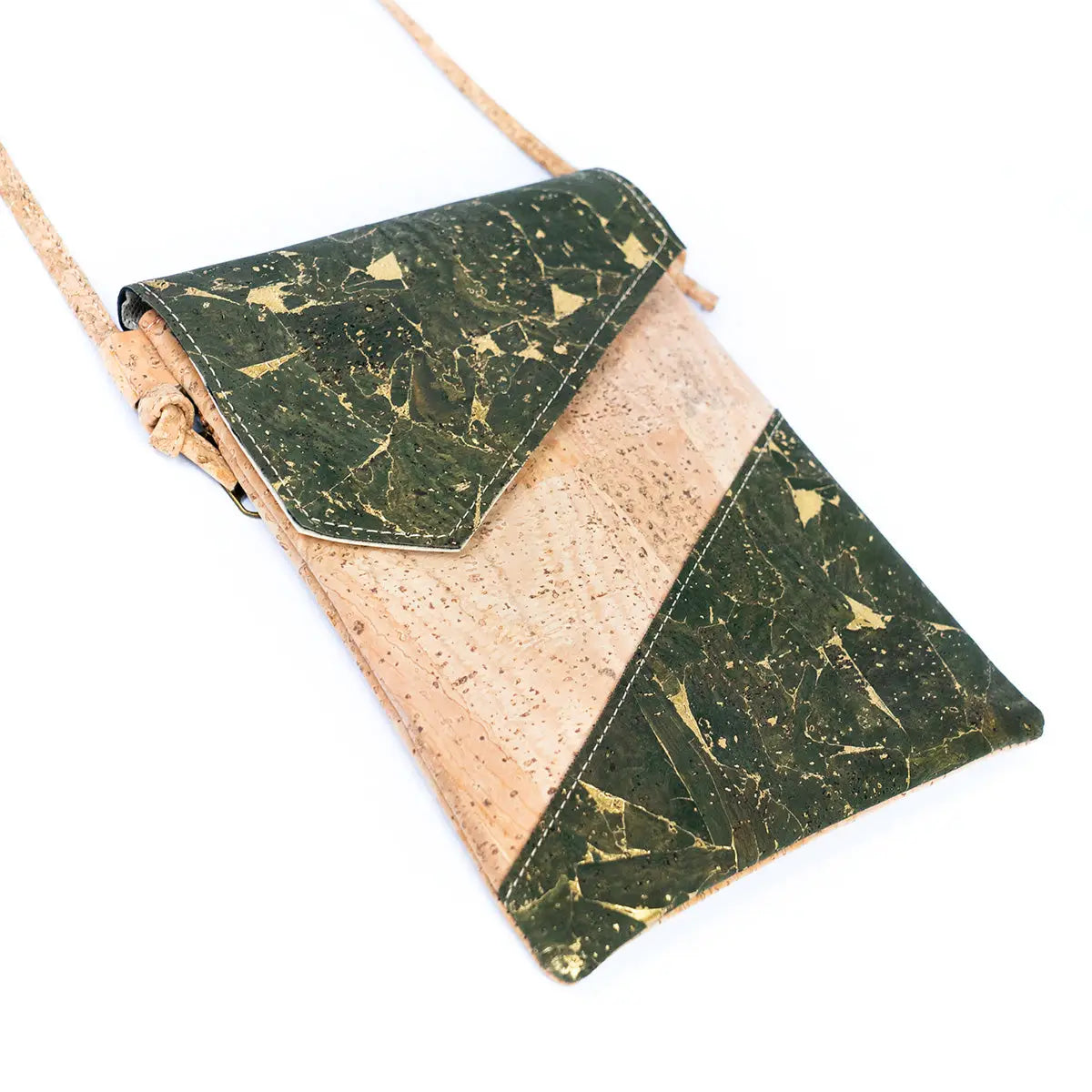 Geometric Cut Style Cork Crossbody Bag