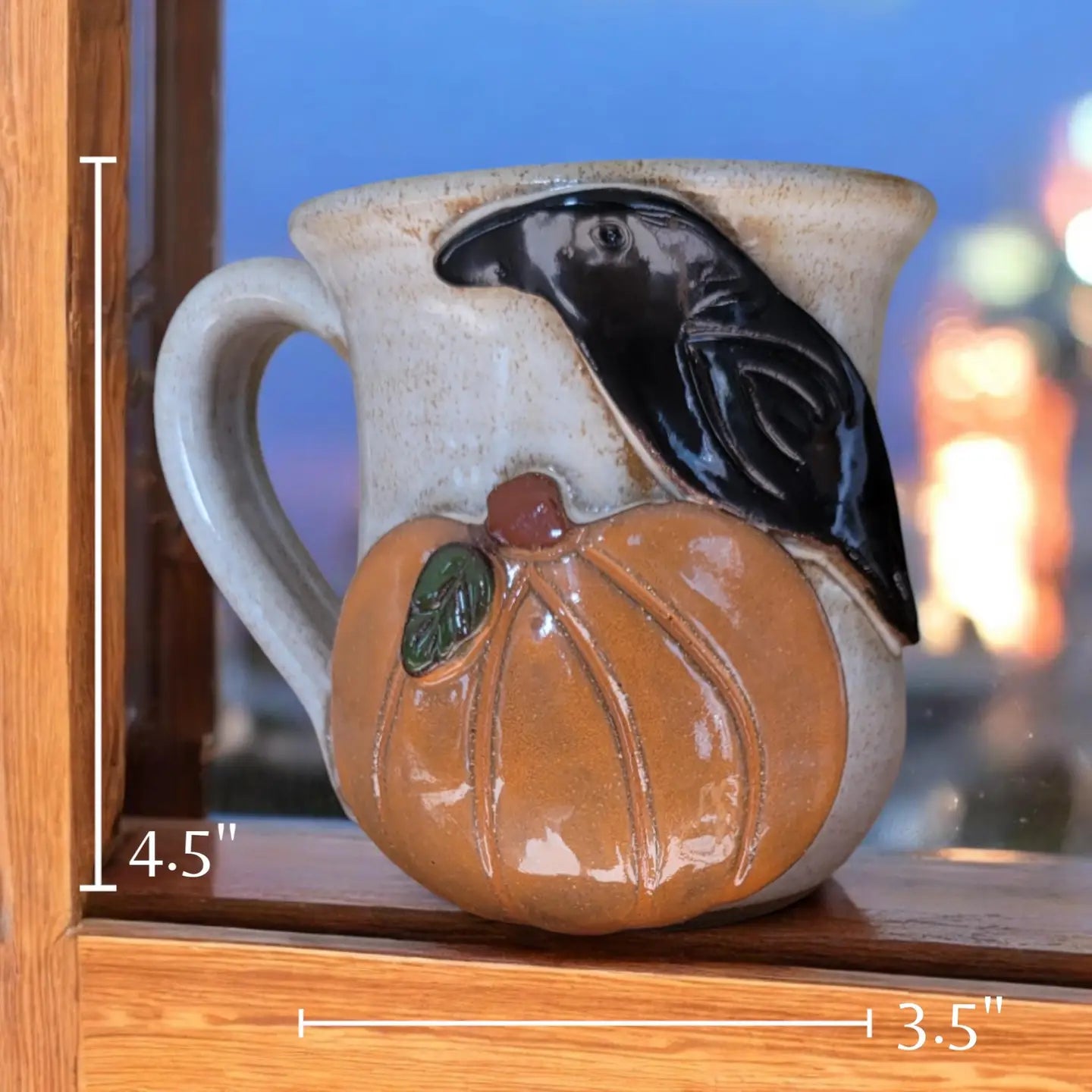 Crow On Pumpkin Mug