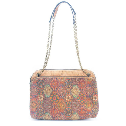 Messenger Patterned Natural Cork bag