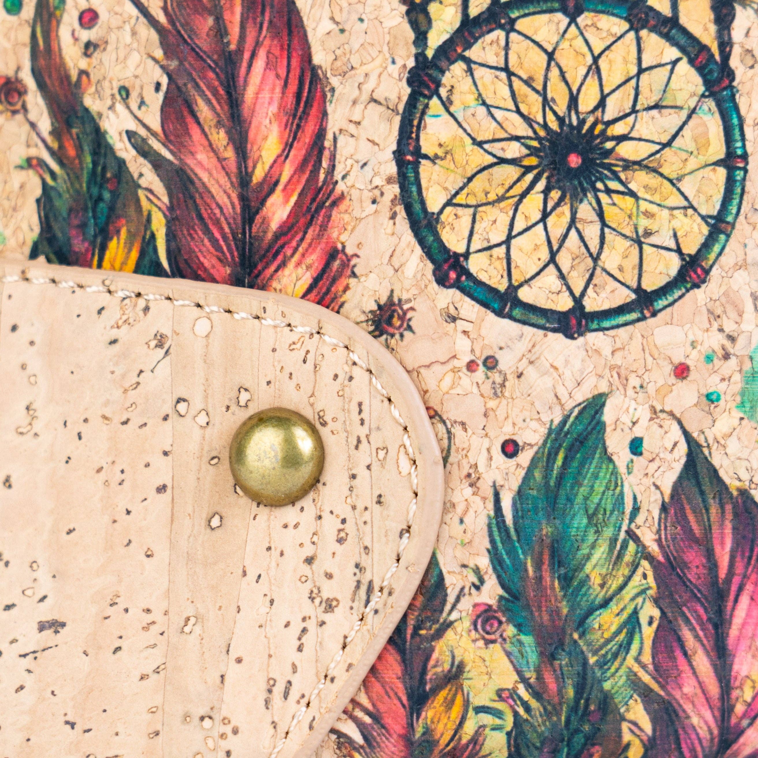Multi-Pocket Cork Crossbody Bag with Adjustable Shoulder Strap