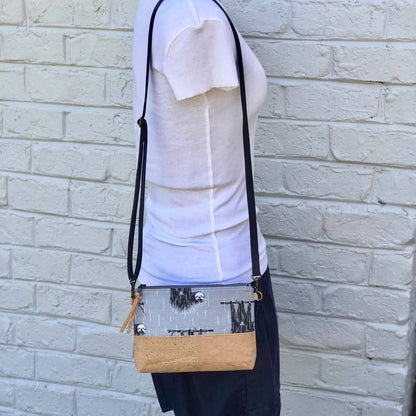 Spring Flowers Organic Cotton & Cork Crossbody