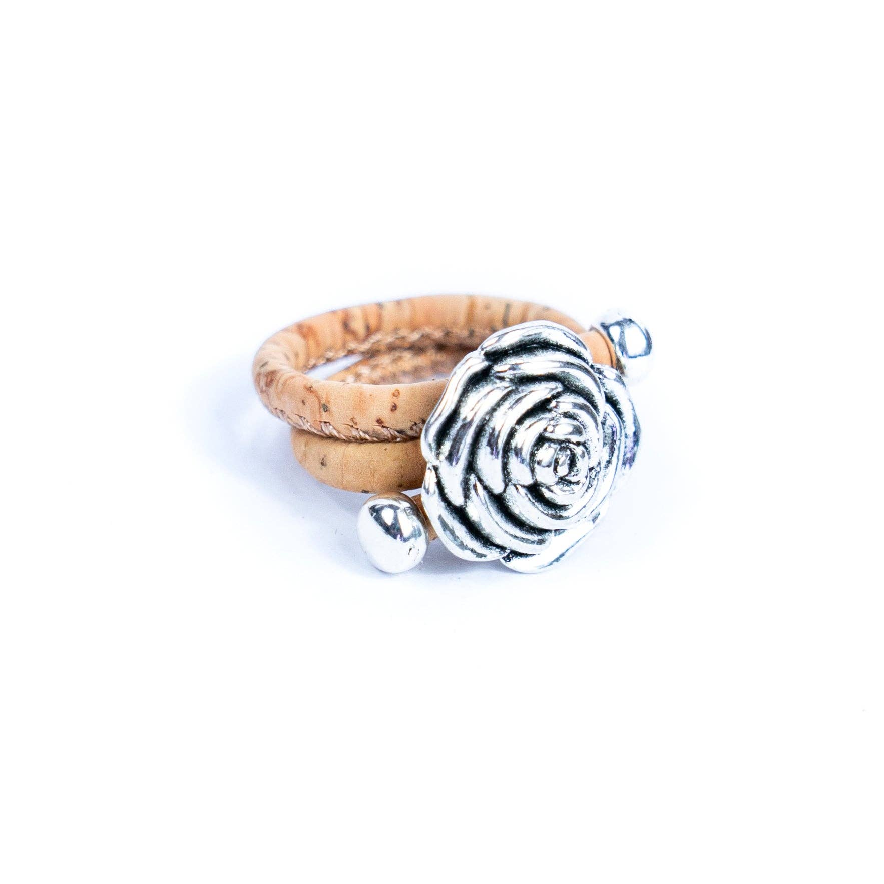 Rose colored cork handmade ring
