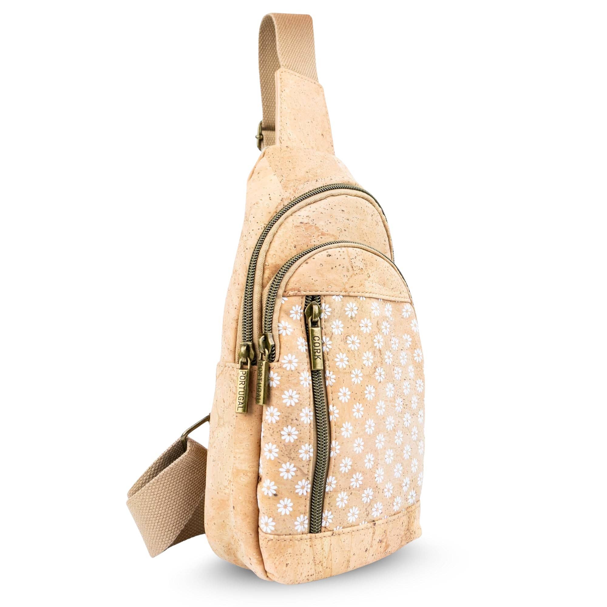 Sling Cork Bag with Adjustable Strap – Floral & Geometric Patterns