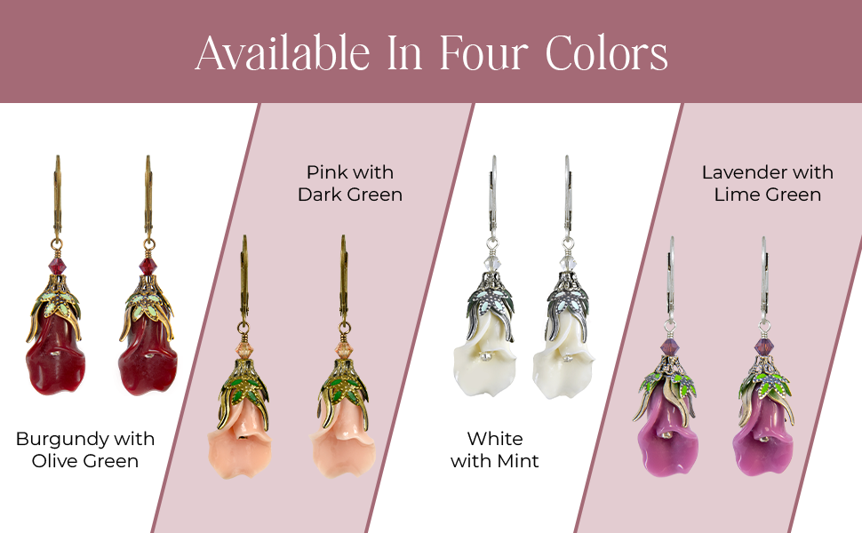 Peaceful Floral Earrings with Hand-Painted Leaves - Fairyland