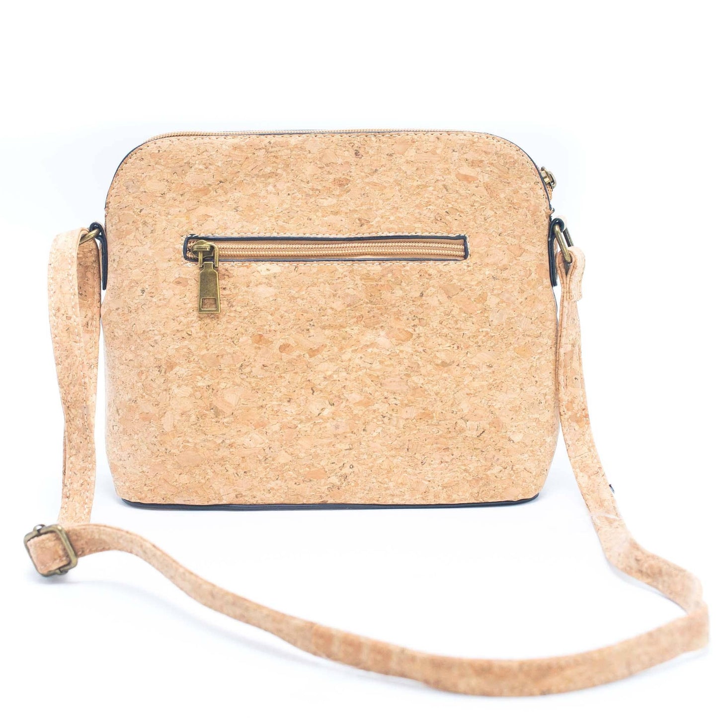 Tassel Zip Pocket Cork Crossbody Bag