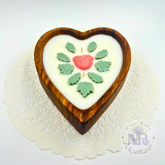 Heart Rosewood Bowl Candle