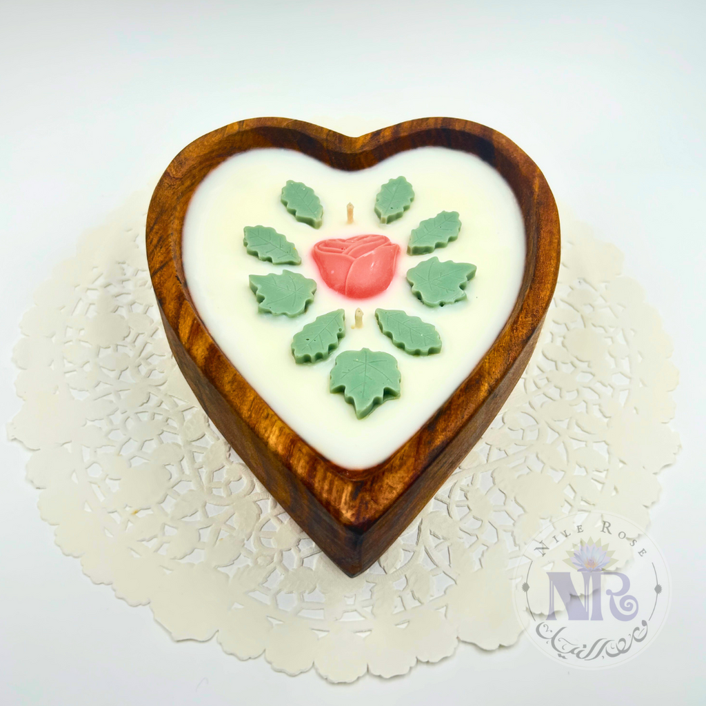 Heart Rosewood Bowl Candle