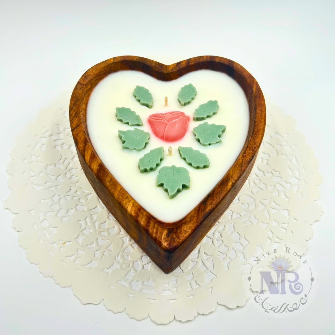 Heart Rosewood Bowl Candle