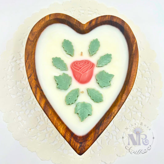 Heart Rosewood Bowl Candle