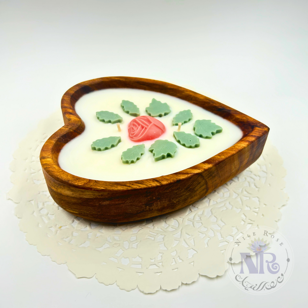Heart Rosewood Bowl Candle