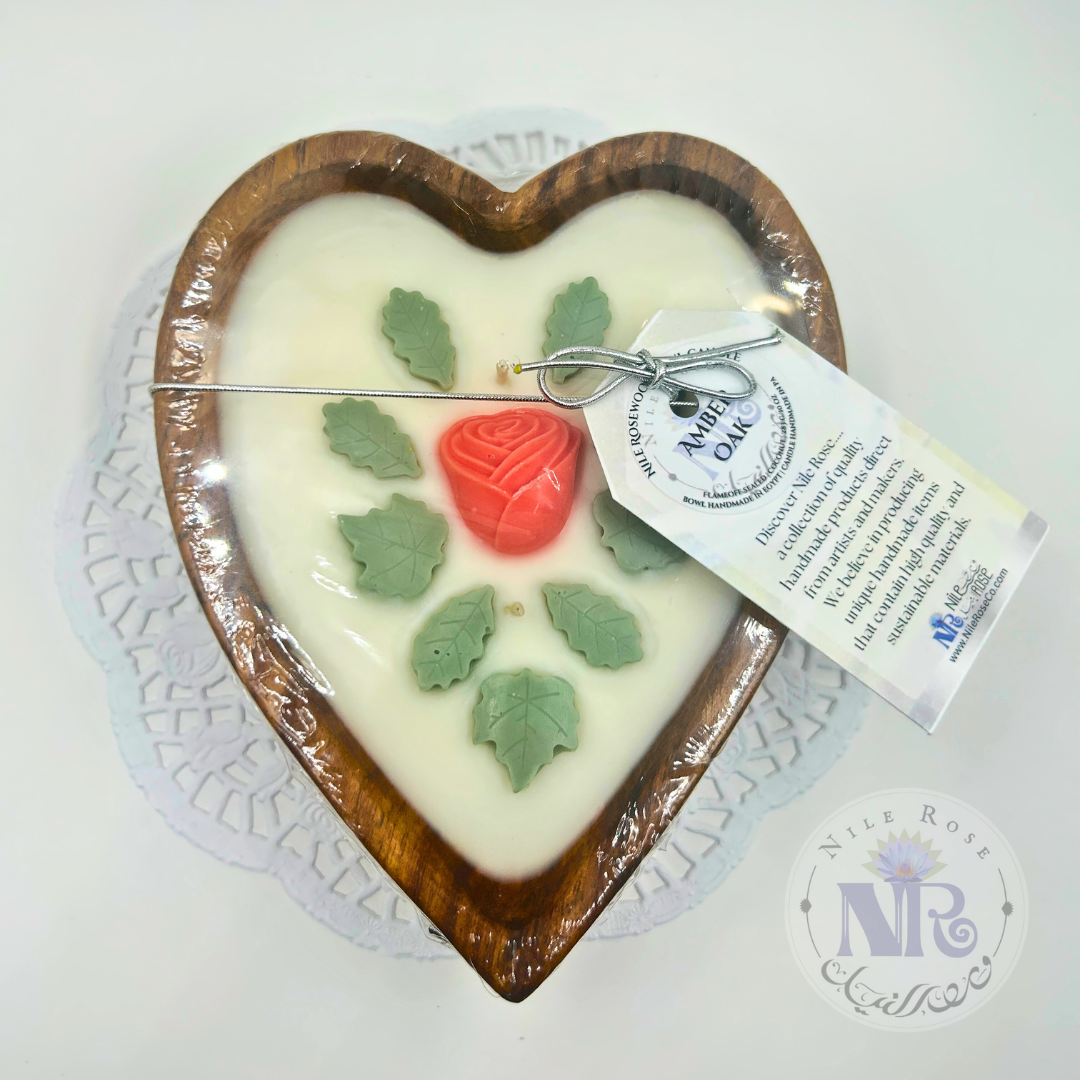 Heart Rosewood Bowl Candle