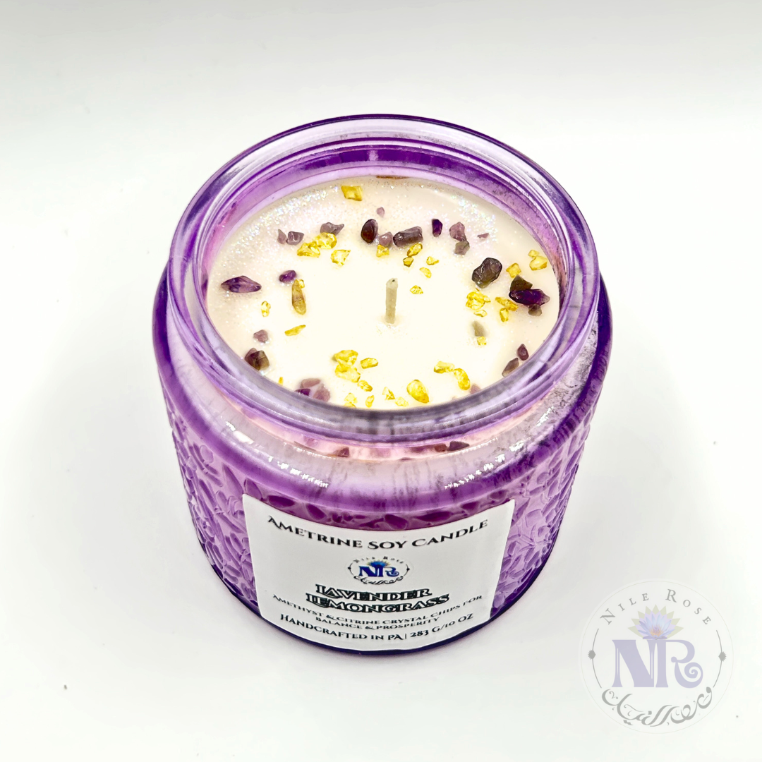 Ametrine Lavender Lemongrass Candle