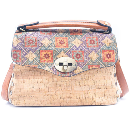 Mosaic and Floral Prints Crossbody cork Bag - MBC