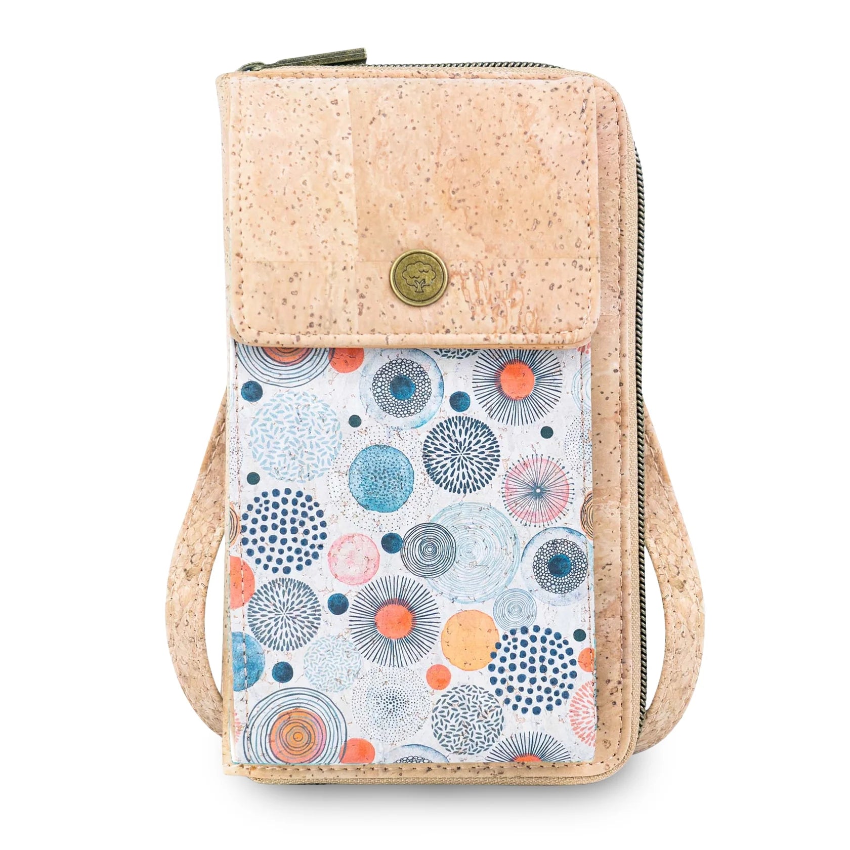 Cork Phone Crossbody Wallet – Floral Print