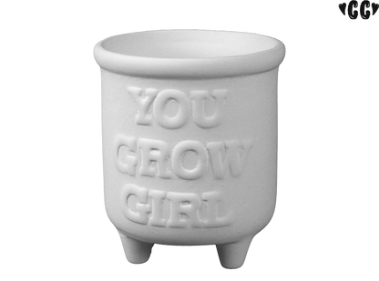 You Grow Girl Planter Bisqueware