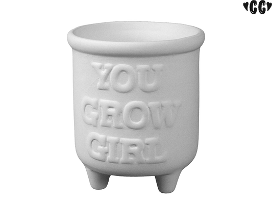 You Grow Girl Planter Bisqueware