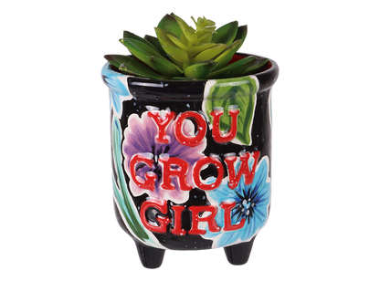 You Grow Girl Planter Bisqueware