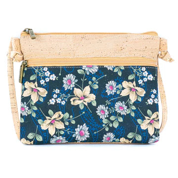 Floral Print Cork Crossbody Bag