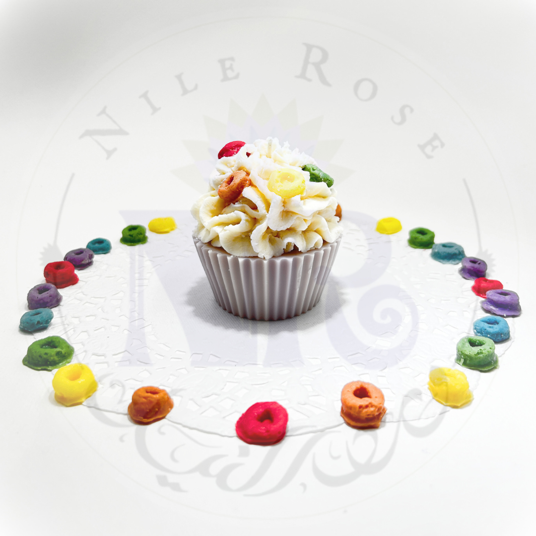 Delightful Fruity Loops Cupcake Candle