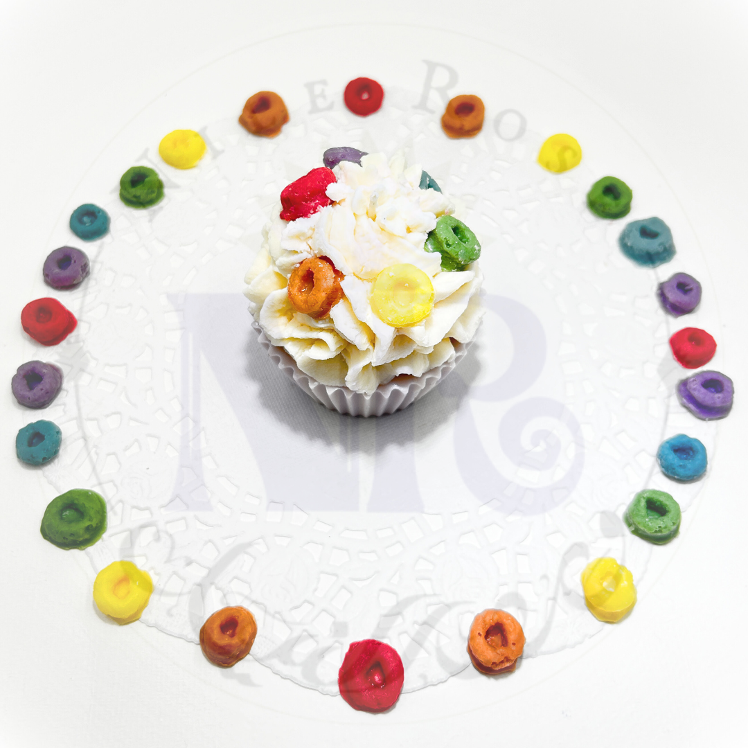 Delightful Fruity Loops Cupcake Candle