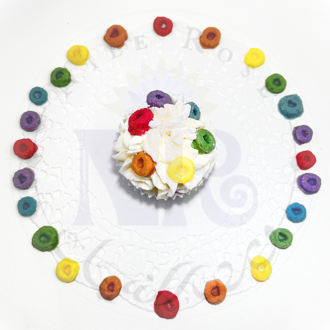 Delightful Fruity Loops Cupcake Candle
