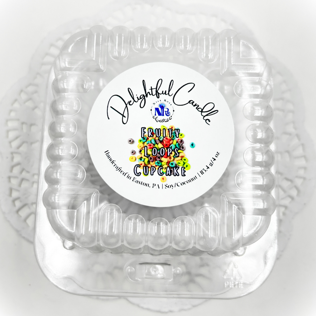 Delightful Fruity Loops Cupcake Candle