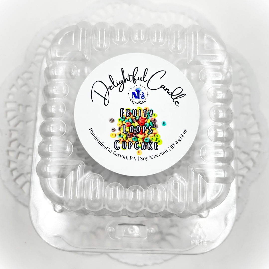 Delightful Fruity Loops Cupcake Candle