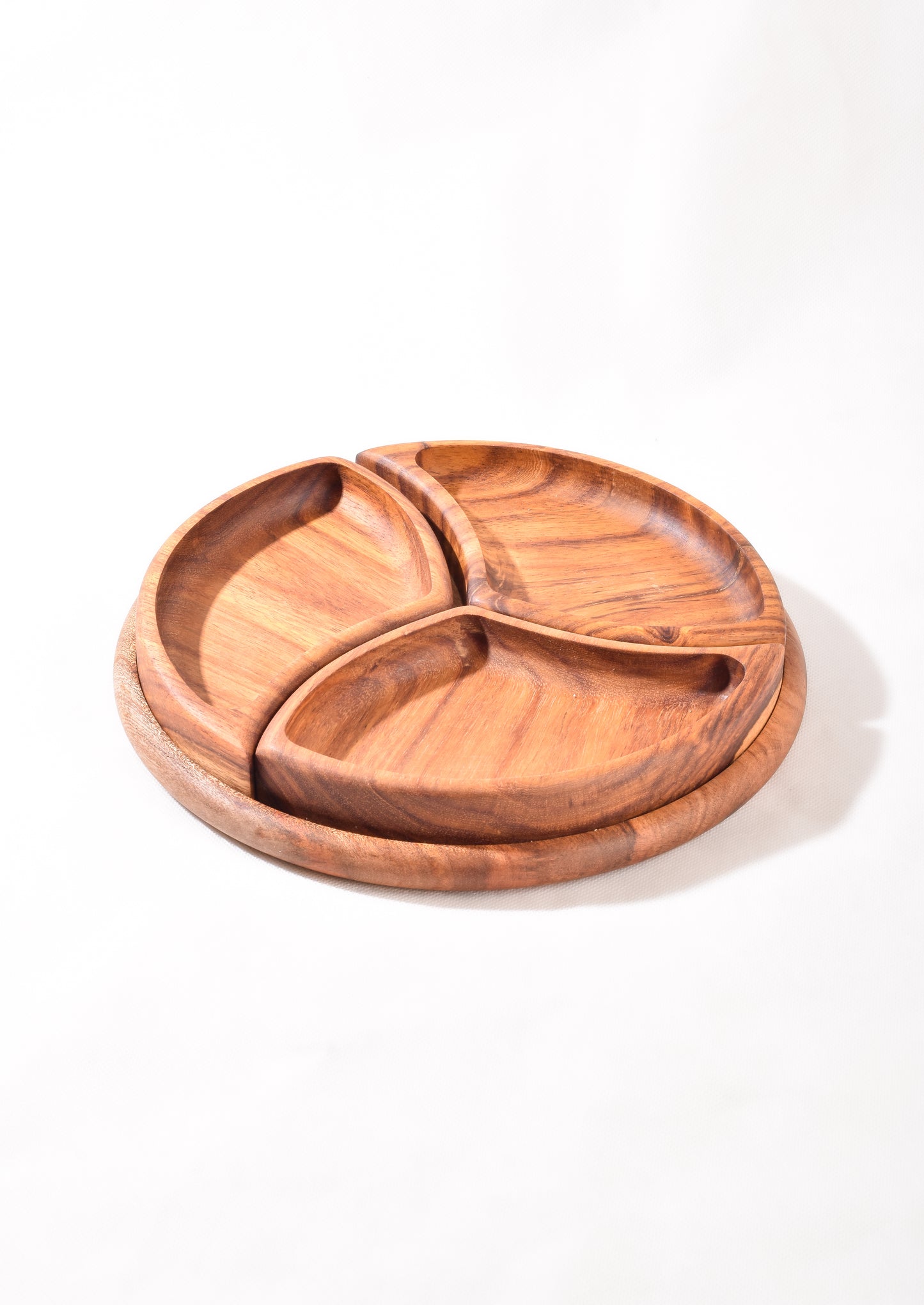 Snack Round divided Platter - Nile Rose woodcraft