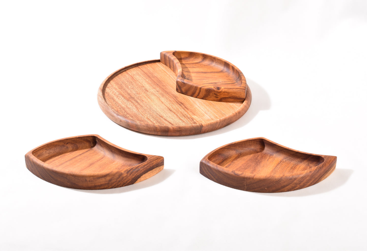 Snack Round divided Platter - Nile Rose woodcraft